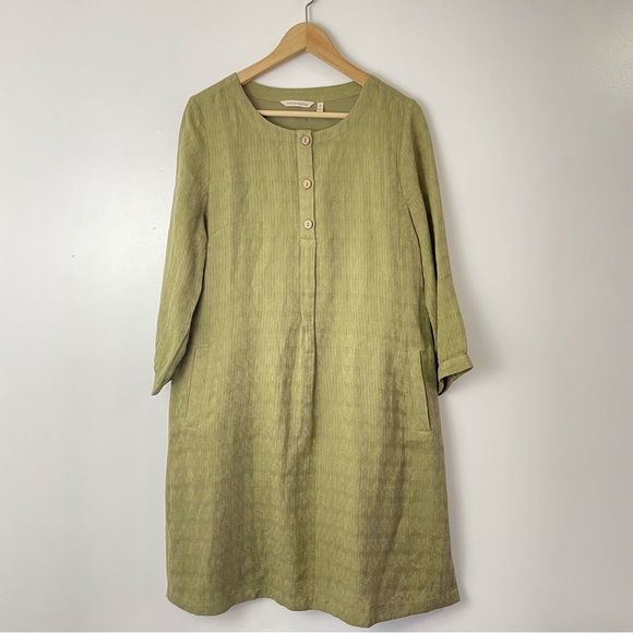 Soft Surroundings Linen Cotton Blend Marcellina Shirtdress Dress Size M 2DD60 - Picture 2 of 9